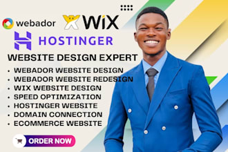 design webador website, redesign webador and wix website and hostinger website