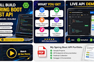 develop spring boot rest api with jwt authentication and thymleaf