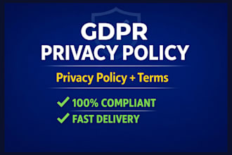 write gdpr compliant privacy policy, terms and conditions for your website