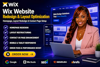 setup wix website home page redesign, wix layout redesign, wix contact us page
