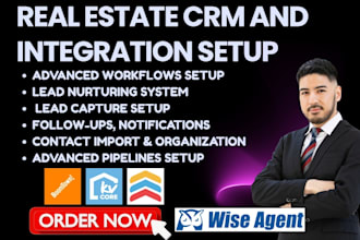 setup and integrate real estate CRM boomtown kvcore follow up boss wise agent