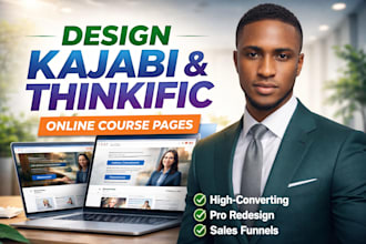 design kajabi online course website redesign kajabi landing page, thinkific