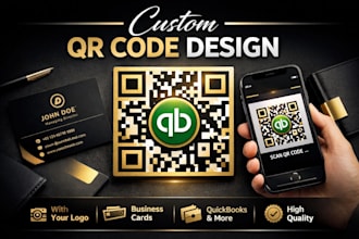 design custom qr code with logo for quickbooks business branding