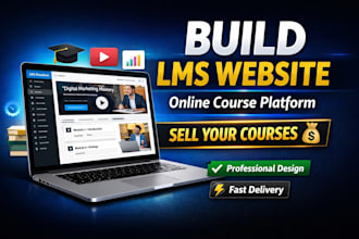 build wordpress lms educational website online course website, elearning website