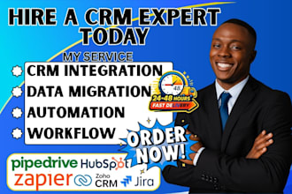 setup honeybook pipedrive zoho jira hubspot crm data migration zapier automation