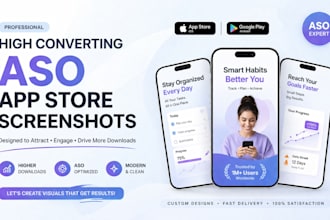 design high converting aso app store screenshots for ios and play store