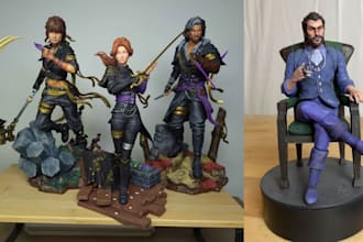 3d model print and paint custom miniatures anime resin print dnd action figurine