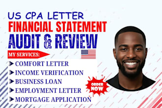 prepare CPA letter for mortgage, income verification, and self employed