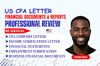 prepare CPA letter for mortgage, income verification, and self employed