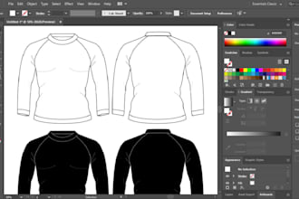 create performance compression shirts tech pack design for gym sports brands