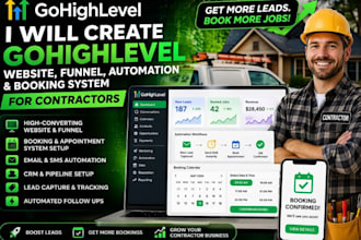 build gohighlevel contractor automation funnel website and booking system