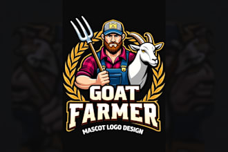 design goat farmer logo for farm and agriculture brand