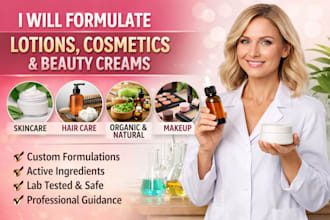 formulate lotions cosmetics beauty creams or organic makeup hair care product