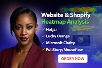 do website and shopify heatmap analysis on hotjar, lucky orange or mouseflow