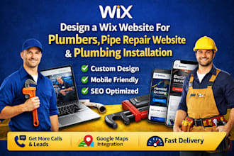 design a wix website for plumbers pipe repair website plumbing installation