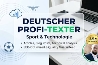write professional german content for sports and tech