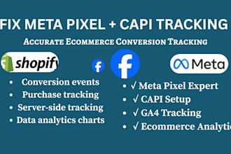 fix meta pixel and setup conversion API ga4 GTM for shopify store