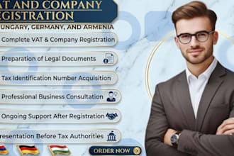 handle vat and company registration in hungary, germany, and armenia