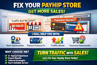 fix payhip store website traffic seo problem setup funnel but no sales problem