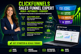 build click funnel sales funnel email marketing automation workflow  expert ads