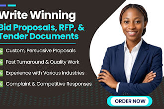 write an rfp response tender document bid proposal or grant proposal