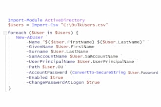 write powershell scripts to automate windows server and active directory