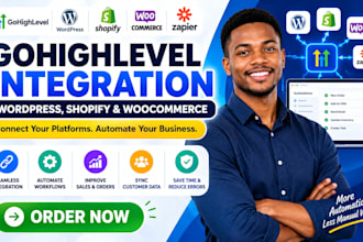 gohighlevel wordpress shopify woocommerce zapier integration