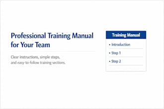 create a professional training manual for your team
