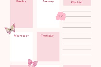 create printable daily planners and islamic planners for you