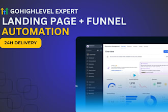 design gohighlevel landing pages and sales funnel automation