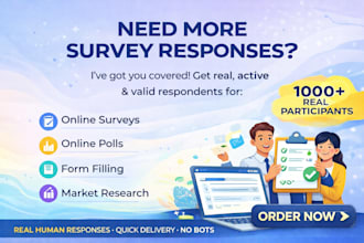 reach over 1,000 participants to fill online surveys forms polls questionnaires