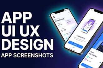 design app store and google play screenshots with mobile app UI UX