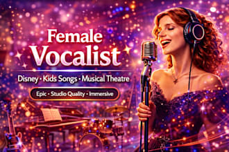 be your female vocalist for disney song, musical theatre, children, kids song