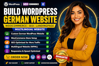 buid wordpress german website woocommerce seo landing page multilingual website