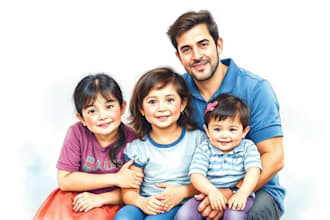 make watercolor family portraitc