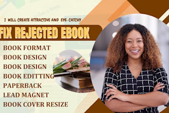 format, resize, design, fix rejected book, book cover for amazon kdp