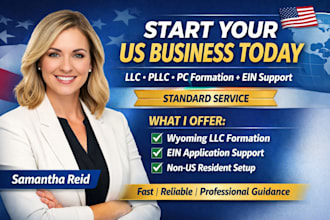 help non US residents form wyoming llc, pllc or PC and obtain ein fast