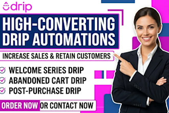 setup drip email automation abandoned cart drip welcome series workflows
