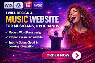 design modern wordpress music websites for artists and djs