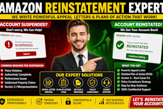 amazon reinstatement appeal letter amazon suspension section 3  plan of action