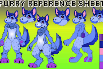 draw furry reference sheet fursona oc full body design