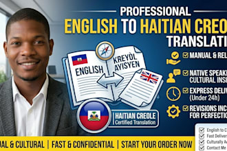 translate haitian creole to english and french