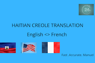 translate haitian creole to english and french
