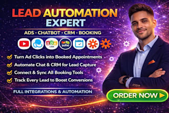 setup youtube ads, manychat, zoho crm, tidycal, zapier openai booking automation