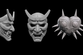 design custom 3d cosplay mask helmet anime mask and 3d armor stl for 3d printing
