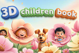do 3d children book illustration and children story book