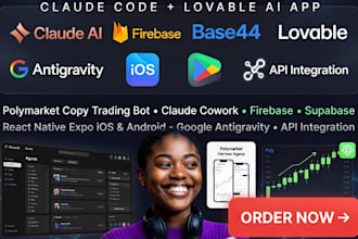 claude code polymarket copy trading bot claude cowork lovable ai app firebase