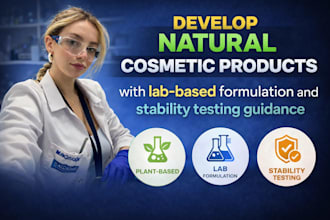 create hair, skincare with science active in lab with stability testing process