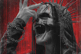 draw a metal, horror, dark art