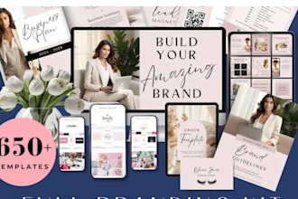 design canva branding kit, logo design, brand board, business identity